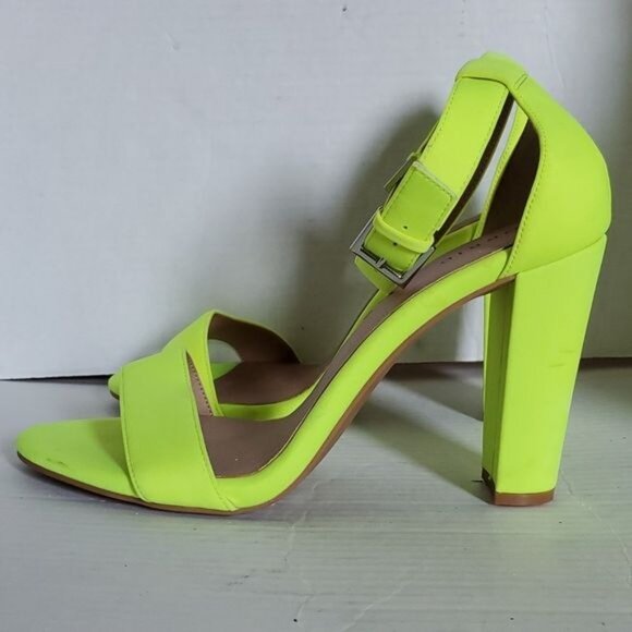 Torrid Neon Heels Pumps Shoes Sandals Ankle Strap Tapered Heel Women's WOMANS 12 - Picture 7 of 16